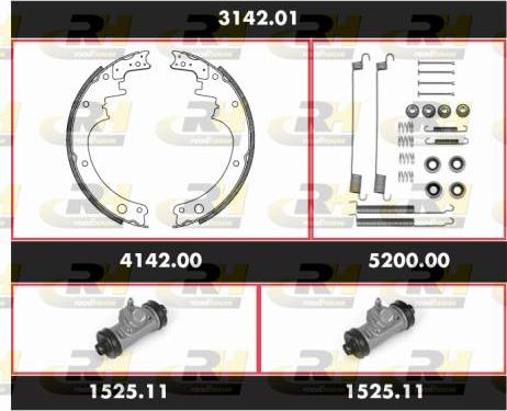 Roadhouse 3142.01 - Комплект тормозных колодок, барабанные unicars.by