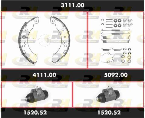 Roadhouse 3111.00 - Комплект тормозных колодок, барабанные unicars.by