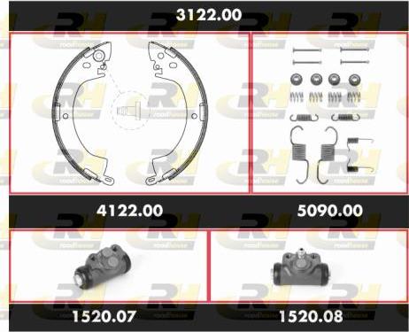 Roadhouse 3122.00 - Комплект тормозных колодок, барабанные unicars.by