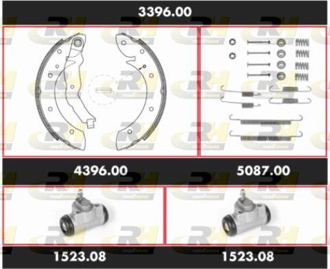 Roadhouse 3396.00 - Комплект тормозных колодок, барабанные unicars.by