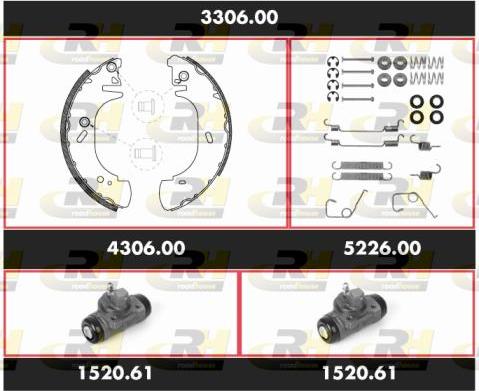 Roadhouse 3306.00 - Комплект тормозных колодок, барабанные unicars.by