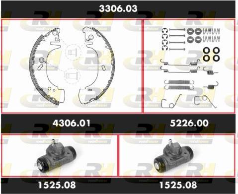 Roadhouse 3306.03 - Комплект тормозных колодок, барабанные unicars.by