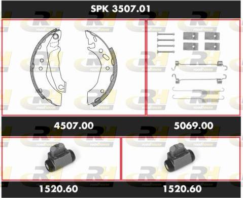 Roadhouse SPK 3507.01 - Комплект тормозных колодок, барабанные unicars.by