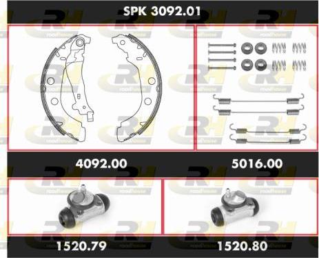 Roadhouse SPK 3092.01 - Комплект тормозных колодок, барабанные unicars.by