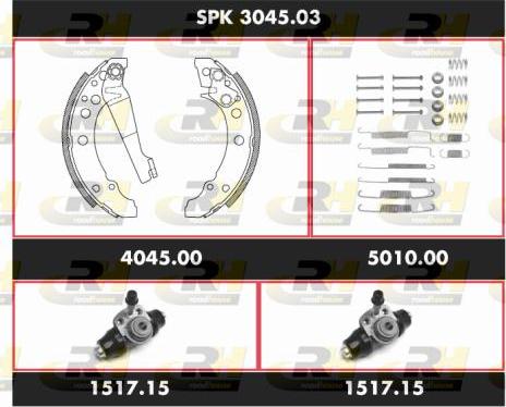 Roadhouse SPK 3045.03 - Комплект тормозных колодок, барабанные unicars.by