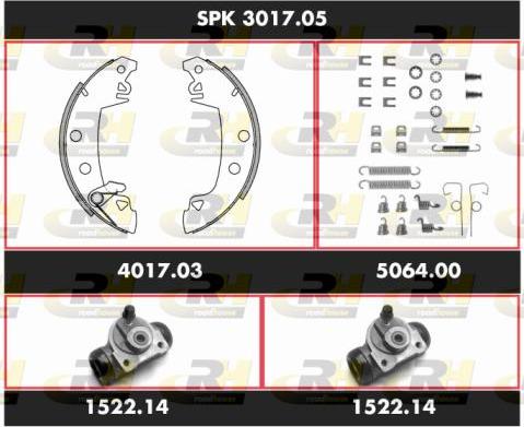 Roadhouse SPK 3017.05 - Комплект тормозных колодок, барабанные unicars.by