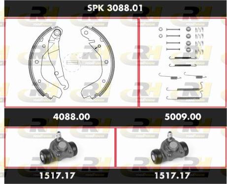 Roadhouse SPK 3088.01 - Комплект тормозных колодок, барабанные unicars.by