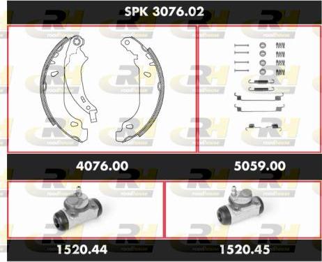 Roadhouse SPK 3076.02 - Комплект тормозных колодок, барабанные unicars.by