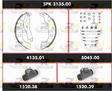 Roadhouse SPK 3135.00 - Комплект тормозных колодок, барабанные unicars.by