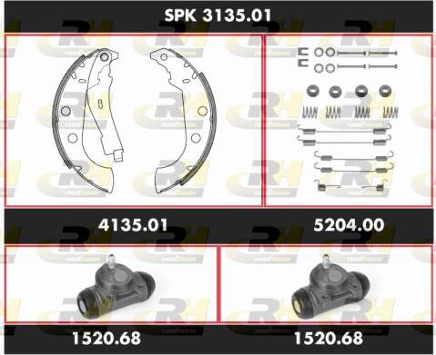 Roadhouse SPK 3135.01 - Комплект тормозных колодок, барабанные unicars.by