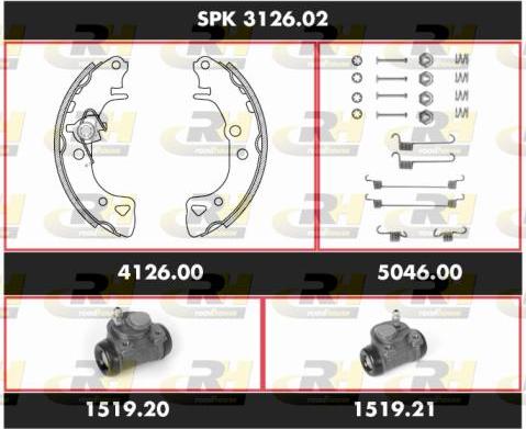 Roadhouse SPK 3126.02 - Комплект тормозных колодок, барабанные unicars.by