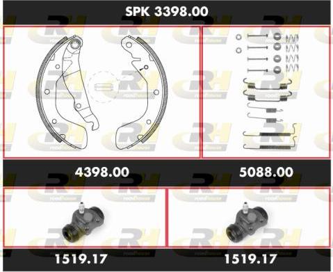 Roadhouse SPK 3398.00 - Комплект тормозных колодок, барабанные unicars.by