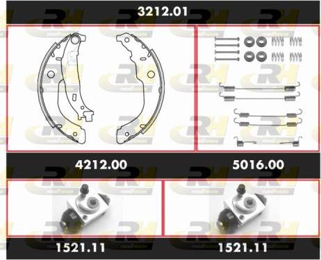 Roadhouse SPK 3212.01 - Комплект тормозных колодок, барабанные unicars.by