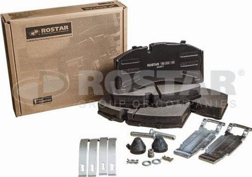 Rostar 180.000158 - Тормозные колодки, дисковые, комплект unicars.by