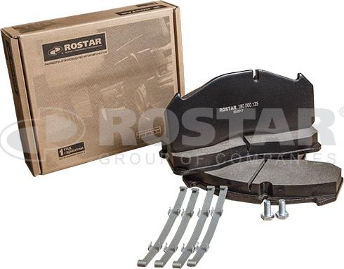 Rostar 180.000125 - Тормозные колодки, дисковые, комплект unicars.by