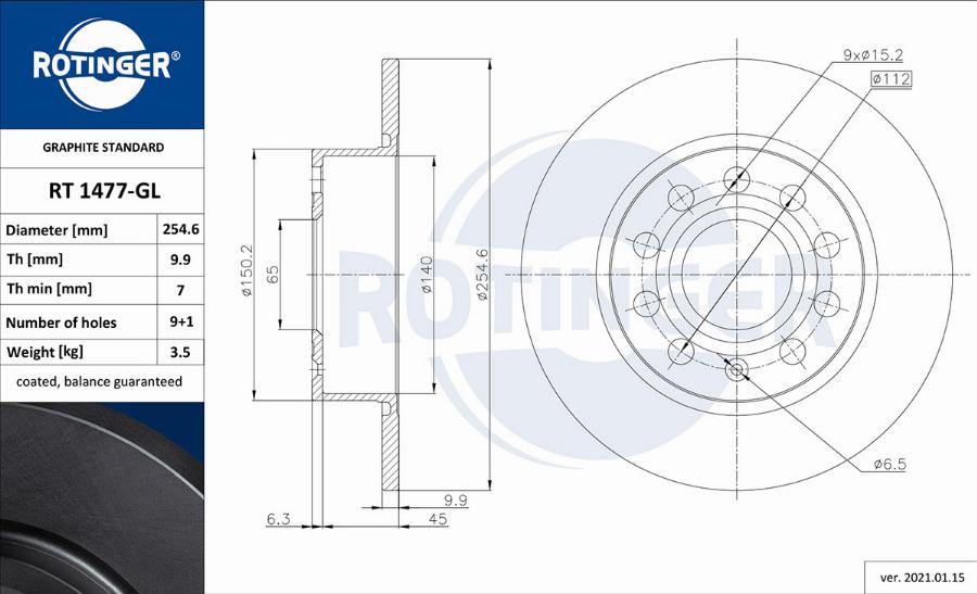 Rotinger RT 1477-GL - Тормозной диск unicars.by