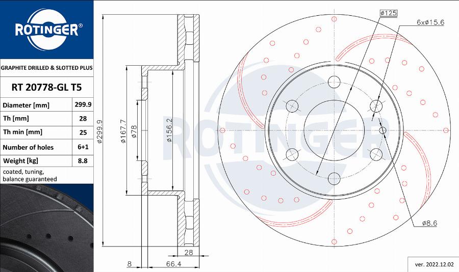 Rotinger RT 20778-GL T5 - Тормозной диск unicars.by