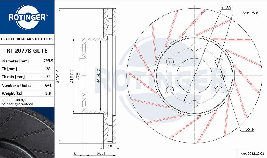 Rotinger RT 20778-GL T6 - Тормозной диск unicars.by