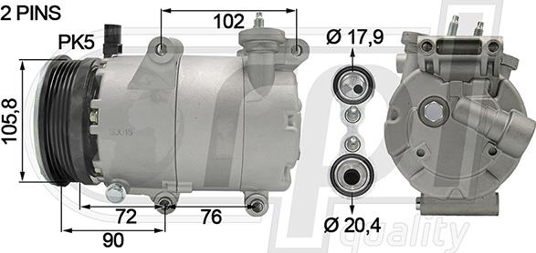 RPLQuality APCOFD5070 - Компрессор кондиционера unicars.by