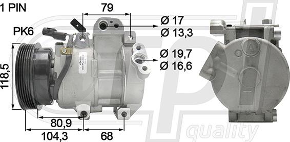 RPLQuality APCOKI5021 - Компрессор кондиционера unicars.by