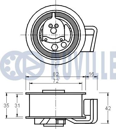 Ruville 540902 - Натяжной ролик, зубчатый ремень ГРМ unicars.by