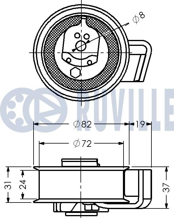 Ruville 540914 - Натяжной ролик, зубчатый ремень ГРМ unicars.by