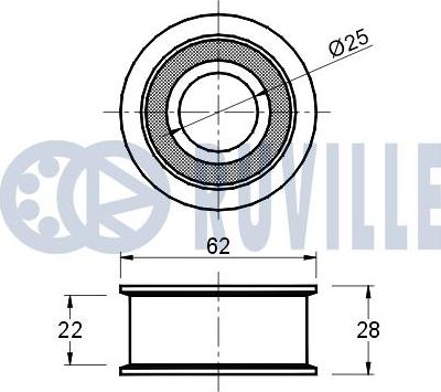 Ruville 540495 - Натяжной ролик, зубчатый ремень ГРМ unicars.by