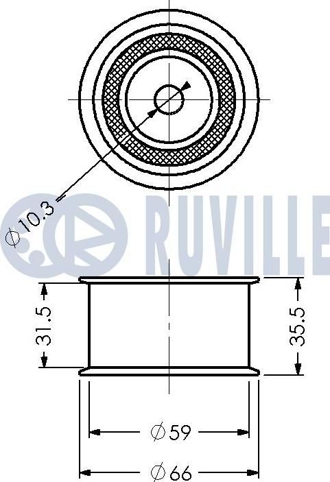 Ruville 540457 - Направляющий ролик, зубчатый ремень ГРМ unicars.by