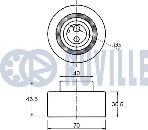 Ruville 540403 - Натяжной ролик, зубчатый ремень ГРМ unicars.by