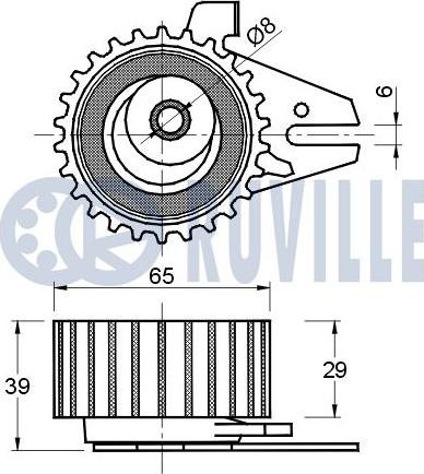 Ruville 540482 - Натяжной ролик, зубчатый ремень ГРМ unicars.by