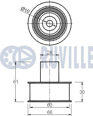 Ruville 540583 - Направляющий ролик, зубчатый ремень ГРМ unicars.by