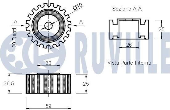 Ruville 540587 - Направляющий ролик, зубчатый ремень ГРМ unicars.by