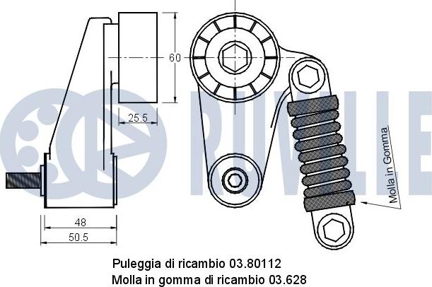 Ruville 540629 - Натяжитель, поликлиновый ремень unicars.by