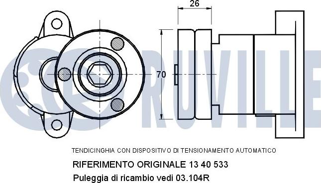 Ruville 540097 - Натяжитель, поликлиновый ремень unicars.by