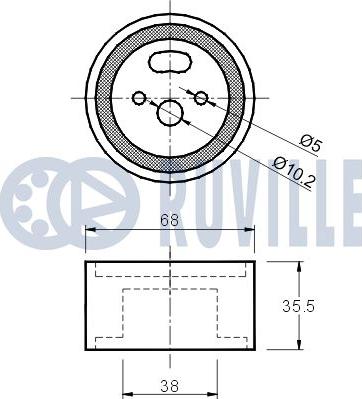 Ruville 540044 - Натяжной ролик, зубчатый ремень ГРМ unicars.by