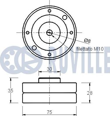 Ruville 540012 - Направляющий ролик, зубчатый ремень ГРМ unicars.by