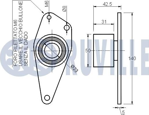 Ruville 540080 - Направляющий ролик, зубчатый ремень ГРМ unicars.by