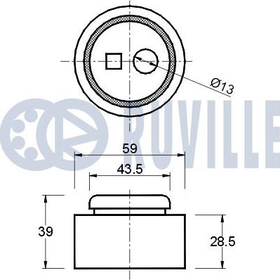 Ruville 540082 - Натяжной ролик, зубчатый ремень ГРМ unicars.by