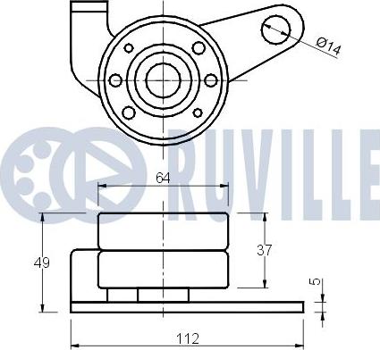 Ruville 540036 - Натяжной ролик, зубчатый ремень ГРМ unicars.by