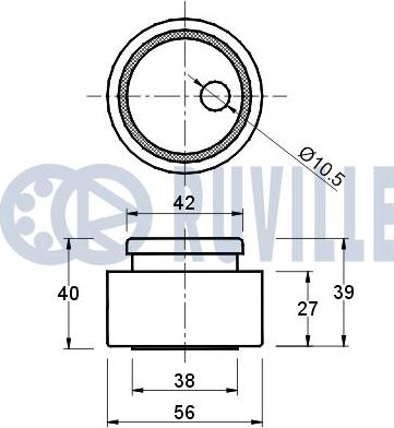 Ruville 540033 - Натяжной ролик, зубчатый ремень ГРМ unicars.by