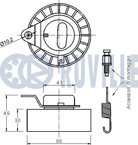 Ruville 540169 - Натяжной ролик, зубчатый ремень ГРМ unicars.by