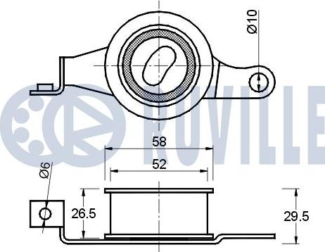 Ruville 540166 - Натяжной ролик, зубчатый ремень ГРМ unicars.by