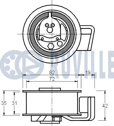 Ruville 540890 - Натяжной ролик, зубчатый ремень ГРМ unicars.by