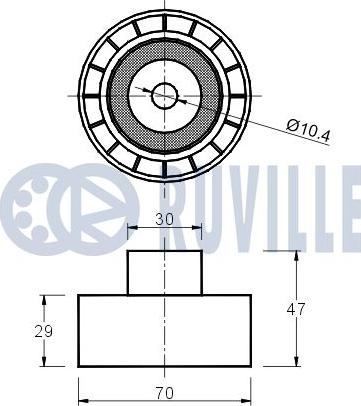 Ruville 540803 - Направляющий ролик, зубчатый ремень ГРМ unicars.by