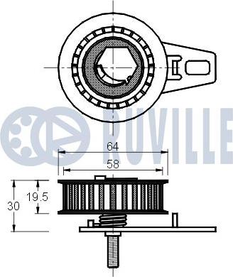 Ruville 540880 - Натяжной ролик, зубчатый ремень ГРМ unicars.by