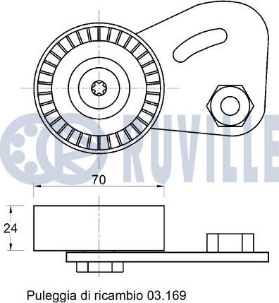 Ruville 540832 - Натяжитель, поликлиновый ремень unicars.by