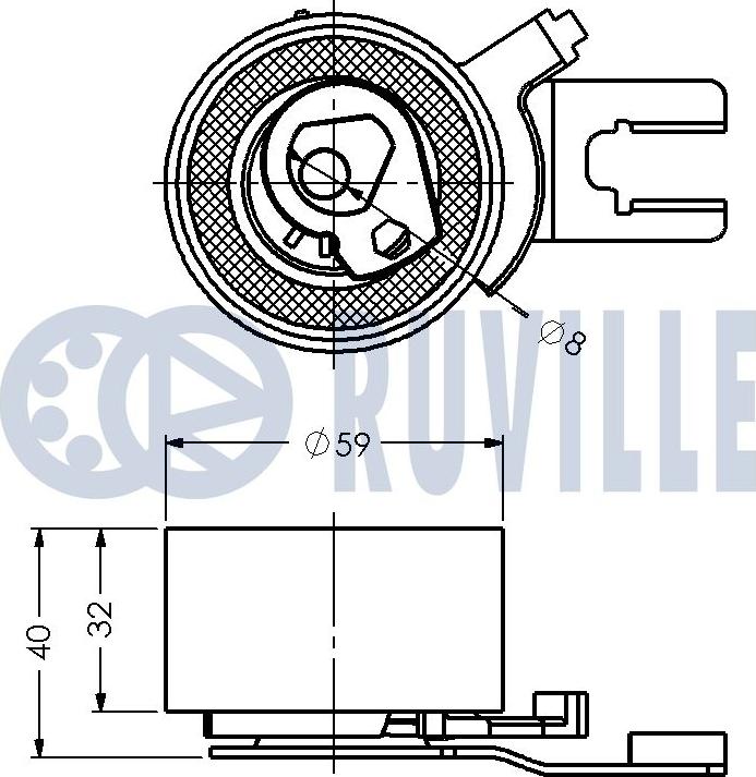 Ruville 540824 - Натяжной ролик, зубчатый ремень ГРМ unicars.by