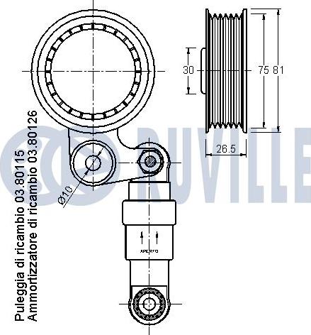 Ruville 540825 - Натяжитель, поликлиновый ремень unicars.by