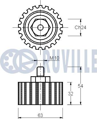 Ruville 540264 - Направляющий ролик, зубчатый ремень ГРМ unicars.by