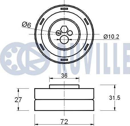 Ruville 540281 - Натяжной ролик, зубчатый ремень ГРМ unicars.by